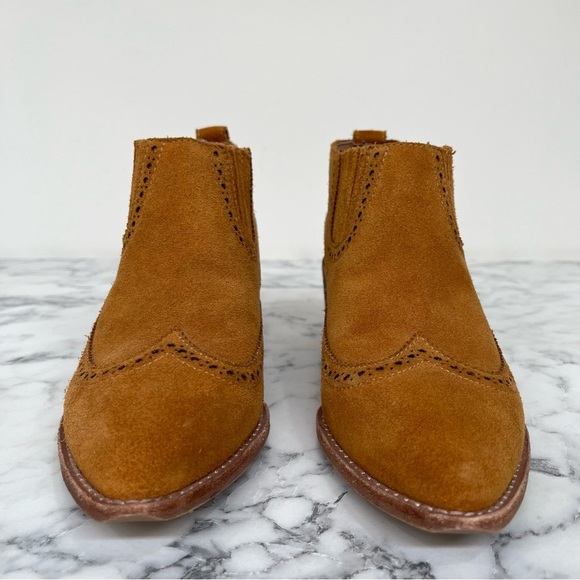 MADEWELL Grayson Brogue Brown Suede Chelsea Ankle Boots Western Cowboy Size 7 - Picture 6 of 13